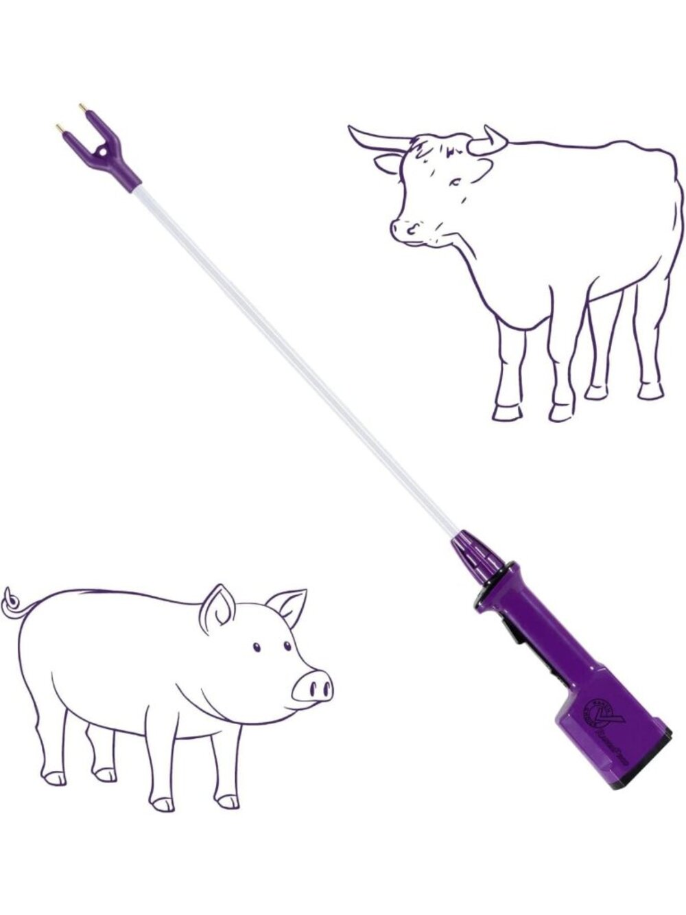 Waterproof Rechargeable Cattle Prod with 23" Flexible Shaft - Livestock Handling